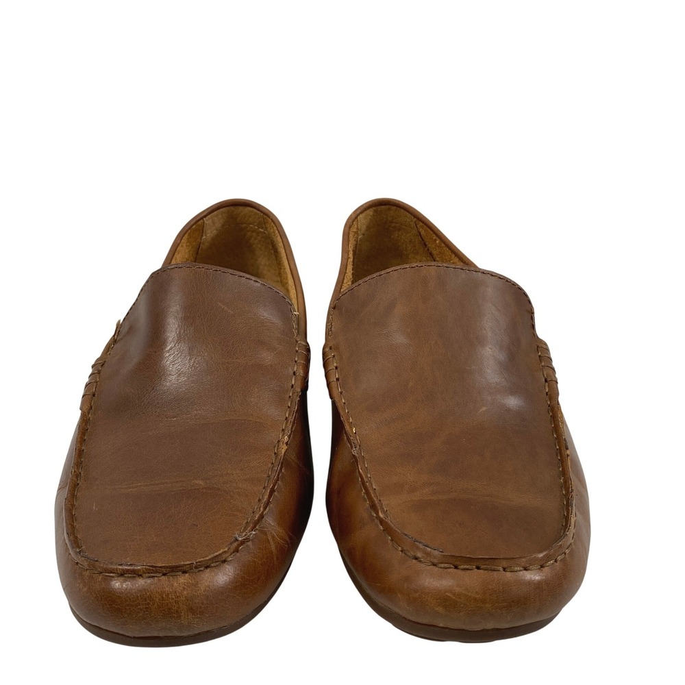 Born Brown Leather Slip‎ On Shoes Mens Size 10.5M Driving Moc Loafers - Picture 2 of 12